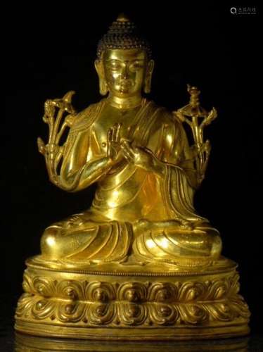 Chinese Gilt Bronze Buddha Statue