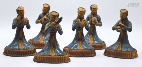 Group of Chinese Pottery Figurines of Musicians