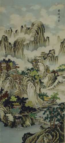 Chinese Printed Textile Scroll