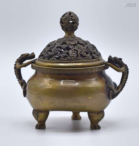 Chinese Bronze Censer with Cover