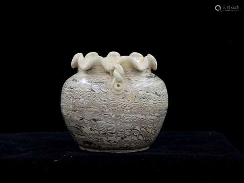 CHINESE MARBLE GLAZED JAR