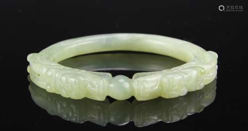 Chinese Carved Jade Bangle