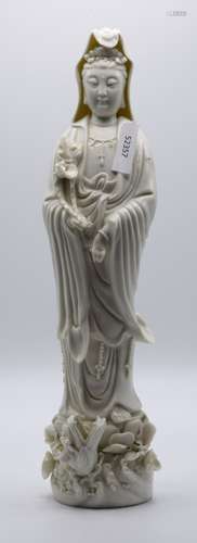 Chinese Blanc De Chine Guanyin Statue