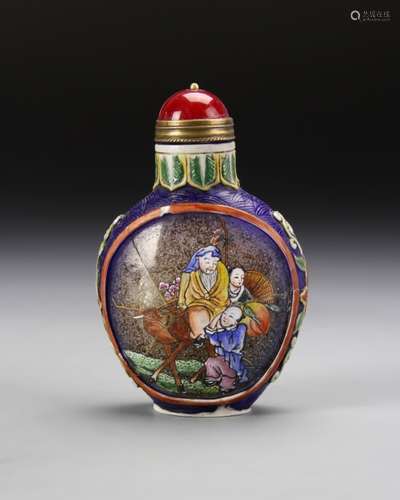 Chinese Enameled Peking Glass Snuff Bottle