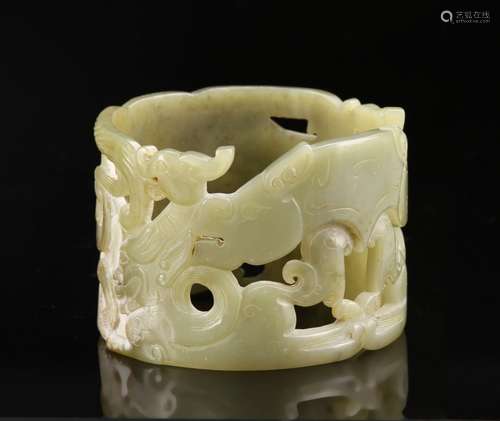 Chinese Carved Jade Hair Piece