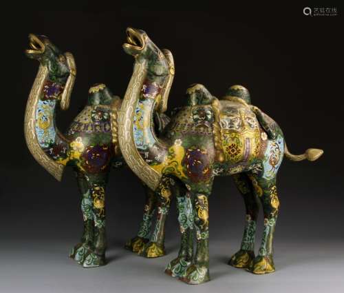 Pair of Chinese Cloisonne Camels