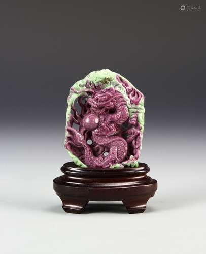 Chinese Carved Ruby Dragon