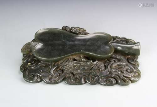 Chinese Carved Jade Ink Pad