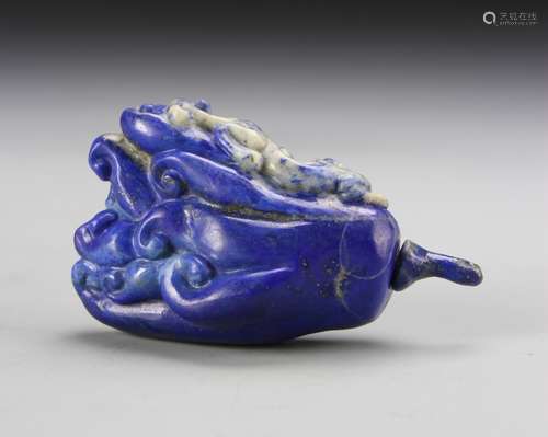 Chinese Lapis Snuff Bottle