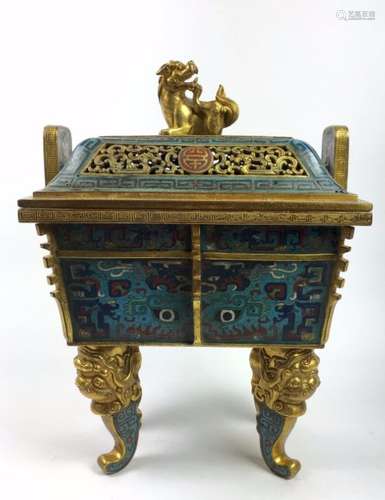 Chinese Imperial Cloisonne Archaistic Vessel