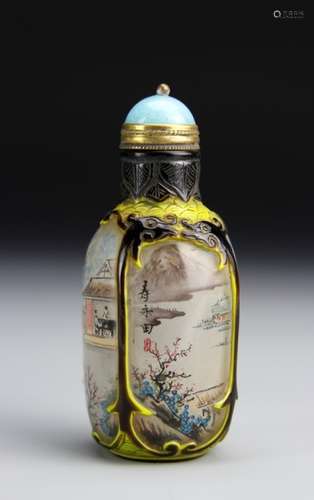 Chinese Reverse Painted Peking Glass Snuff Bottle