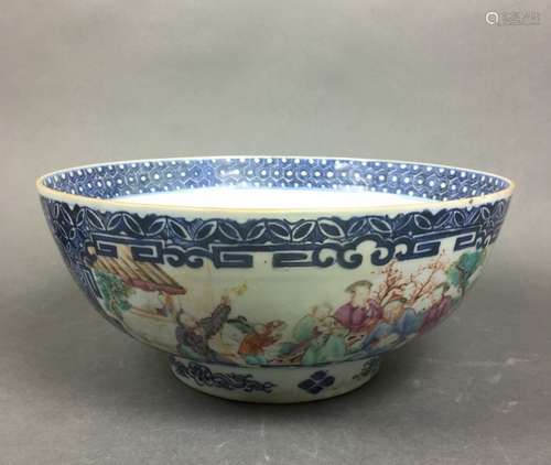 Large Chinese Famille Rose Porcelain Bowl