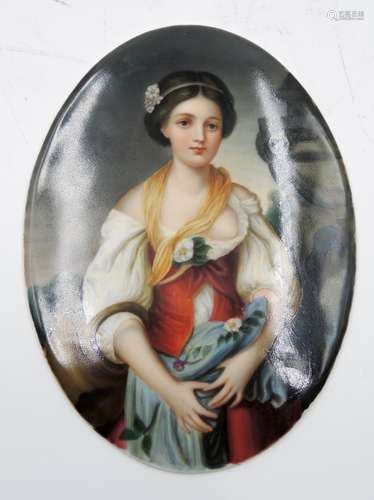 KPM PORCELAIN PLAQUE OF PORTRAIT OF A BEAUTY