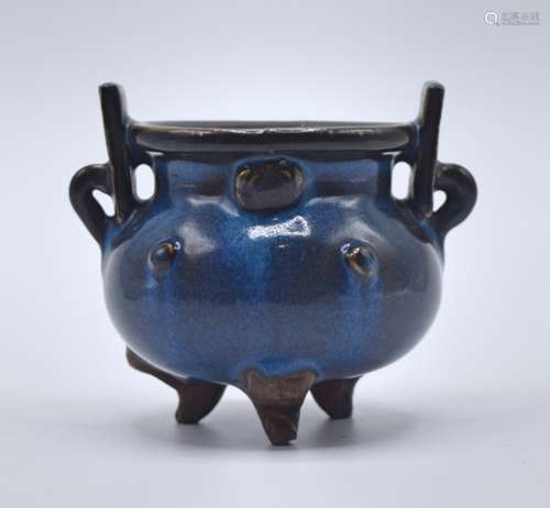 Chinese Jun Ware Tripod Censer