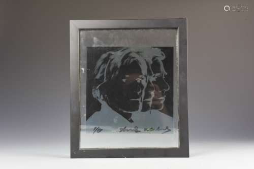 Framed Glass Portrait, Signed Andy Warhol