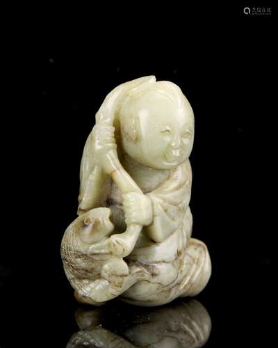 Chinese Jade Carving of a Boy