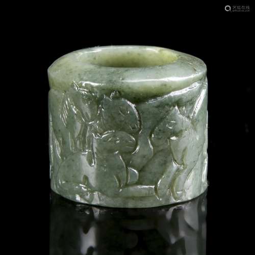 Chinese Jade Archer Ring