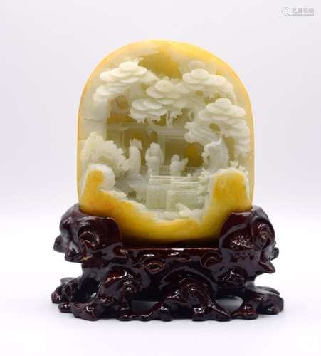 Chinese Carved Jade Boulder