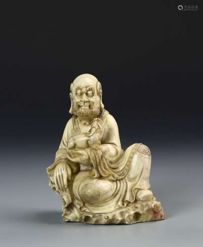 Chinese Carved Stone Dharma Buddha