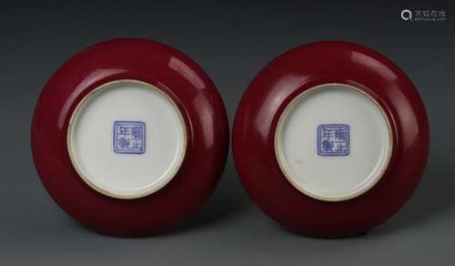 Pair of Chinese Famille Rose Dishes