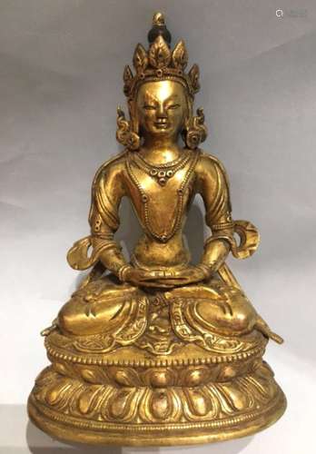 Chinese Gilt Bronze Buddha Statue