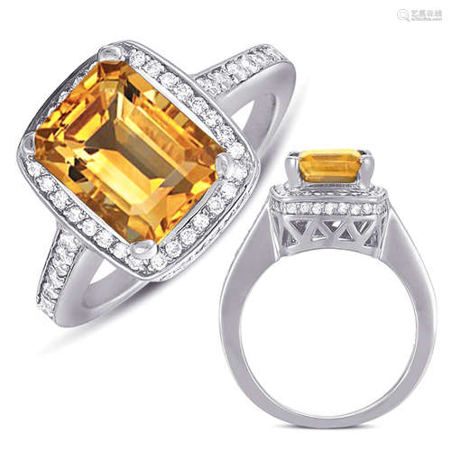 Citrine & Diamond Ring