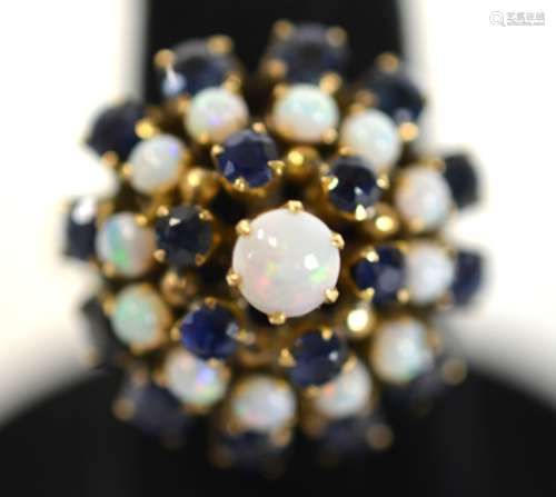 14K Opal & Sapphire Ring