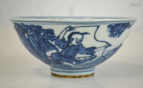 Ming Chinese Blue & White Bowl