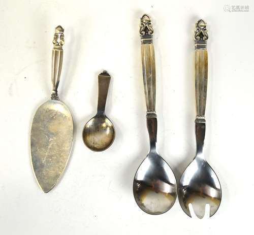 Four George Jensen Sterling Silver Serving Pcs