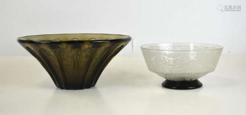 Two Daum Nancy Art Glass Bowls