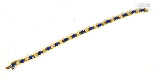 14K Gold Bracelt w/ Sapphires & Diamonds