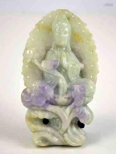 Chinese Jadeite Carving of Guanyin Figure