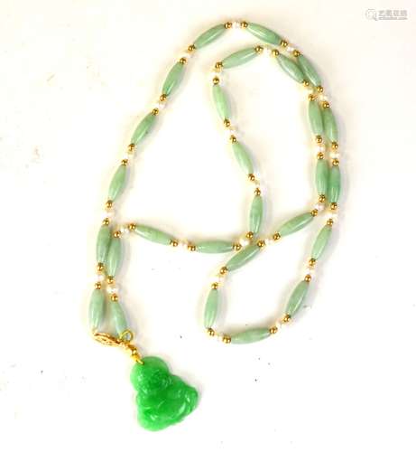 Chinese Jadeite Necklace w/Pendant