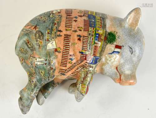 Chinese Style Porcelain Piglet