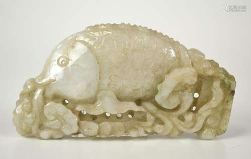 Chinese Jade Carving w Fish