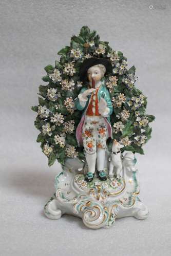 English 18th C. Porcelain Figure w/ Staffordshire