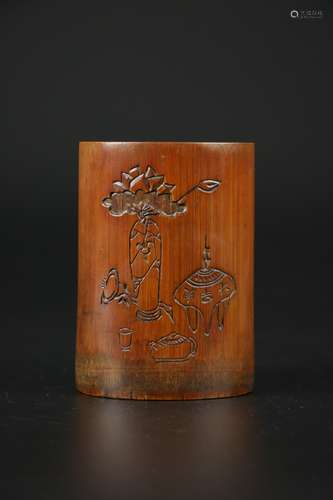 Chinese Bamboo Carved Brush Pot