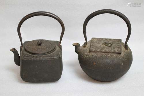 Two Pieces of Japanese Iron Teapot