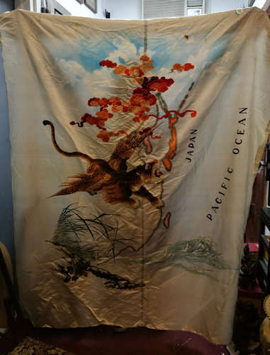 Antique Chinese Large Embroidery,  Flying Tiger