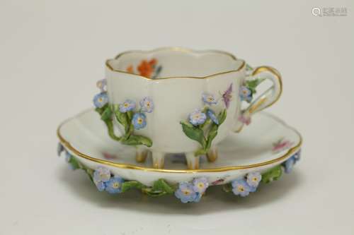 Two Pieces of Meissen Porcelain Cup & Saucer