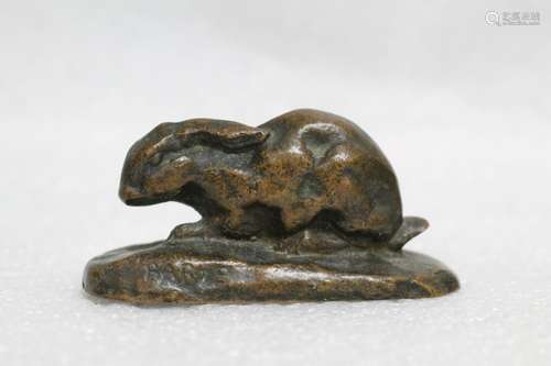 Bronze Rabbit , Signed BARYE