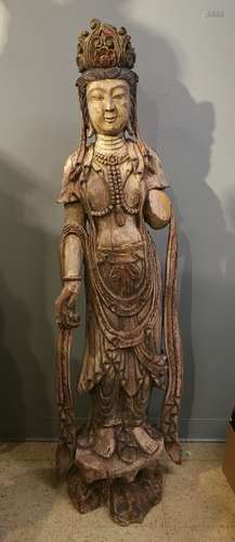 Large Wood Carved Buddha