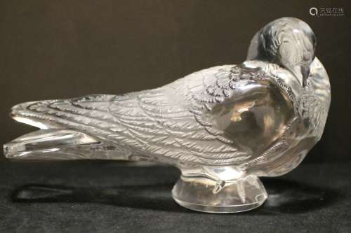 Lalique Glass Bird, Marked