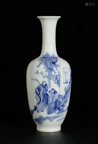 Chinese Blue/White Porcelain Vase, Marked