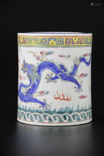 GuangXu Marked and Period Porcelain Brush Pot