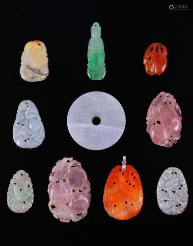 A Group of Chinese Stone Carving Pendants