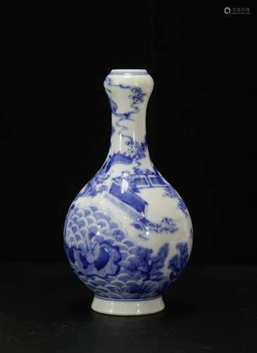 Chinese Blue/White Porcelain Vase, Marked