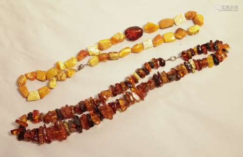 2 Pieces of Amber Necklaces