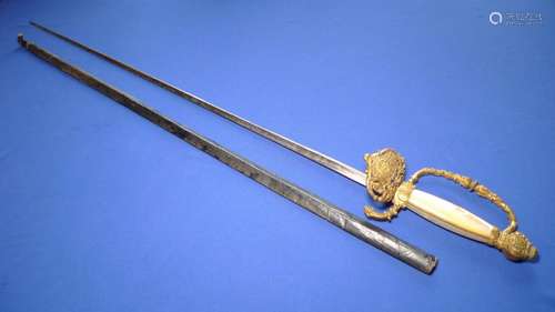 18th C. French Diplomat Sword w Mother of Pearl