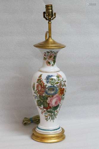 19th C. Glass Table Lamp